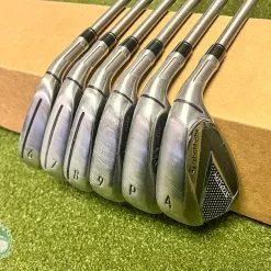 Used TaylorMade Stealth Irons 6-PW/AW SteelFiber 90g Regular Graphite Golf Set